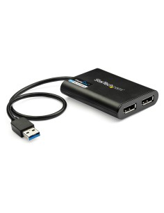 Adaptador Gráfico Externo USB 3.0 a DisplayPort Doble 4K60 DisplayLink - Cable Conversor USB 3.0 a DP de Vídeo 2