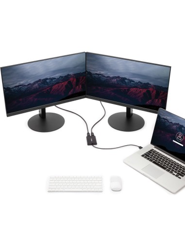 Adaptador Gráfico Externo USB 3.0 a DisplayPort Doble 4K60 DisplayLink - Cable Conversor USB 3.0 a DP de Vídeo