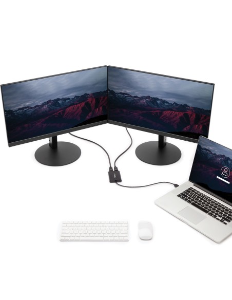 Adaptador Gráfico Externo USB 3.0 a DisplayPort Doble 4K60 DisplayLink - Cable Conversor USB 3.0 a DP de Vídeo