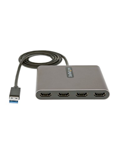 Adaptador USB 3.0 a 4 Puertos HDMI - Tarjeta Gráfica y de Vídeo Externa - Dongle Llave USB-A a 4x HDMI - 1080p a 60Hz - Convers