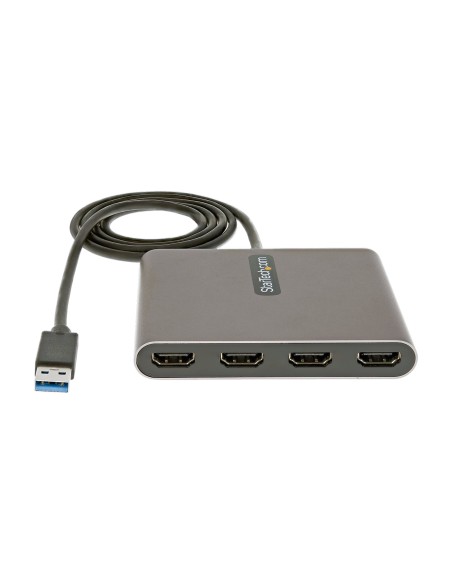Adaptador USB 3.0 a 4 Puertos HDMI - Tarjeta Gráfica y de Vídeo Externa - Dongle Llave USB-A a 4x HDMI - 1080p a 60Hz - Convers