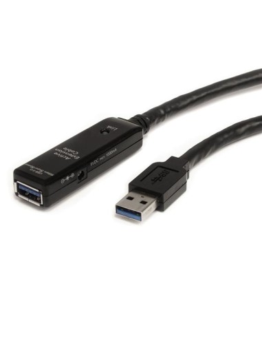 Cable Extensor Alargador USB 3.0 SuperSpeed Activo de 5m - USB A Macho a Hembra - Negro