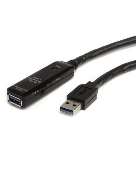 Cable Extensor Alargador USB 3.0 SuperSpeed Activo de 5m - USB A Macho a Hembra - Negro