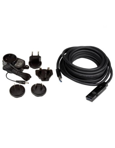 Cable Extensor Alargador USB 3.0 SuperSpeed Activo de 5m - USB A Macho a Hembra - Negro