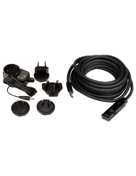 Cable Extensor Alargador USB 3.0 SuperSpeed Activo de 5m - USB A Macho a Hembra - Negro