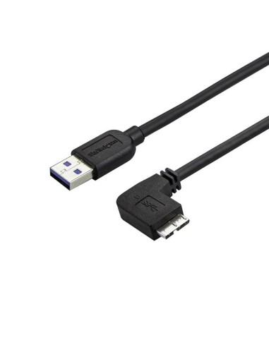 Cable delgado de 1m Micro USB 3.0 acodado a la derecha a USB A
