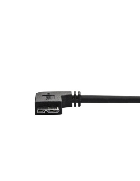 Cable delgado de 1m Micro USB 3.0 acodado a la derecha a USB A