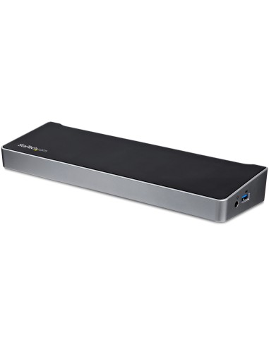 Docking Station USB 3.0 2x DisplayPort y HDMI 4K para 3 Monitores - Hub 5x USB-A (1x Fast Charge) - Audio de 3,5mm - Red GbE - 