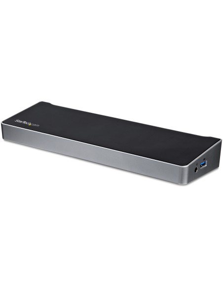 Docking Station USB 3.0 2x DisplayPort y HDMI 4K para 3 Monitores - Hub 5x USB-A (1x Fast Charge) - Audio de 3,5mm - Red GbE - 