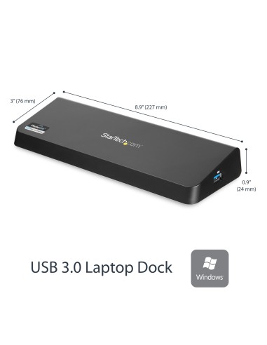 Docking Station USB 3.0 para 2 Monitores HDMI y DisplayPort 4K - USB 3.0 a 4x USB-A, Ethernet, HDMI y DP - Replicador de Puerto