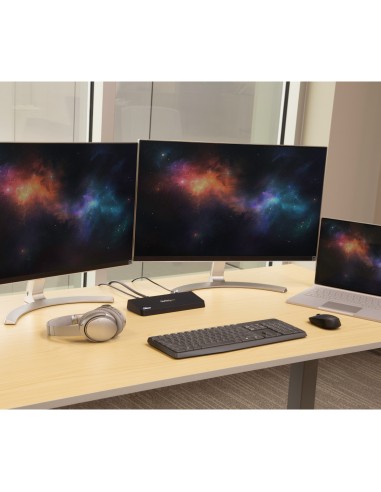 Docking Station USB 3.0 para 2 Monitores HDMI y DisplayPort 4K - USB 3.0 a 4x USB-A, Ethernet, HDMI y DP - Replicador de Puerto