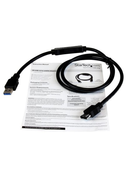 Cable de 91cm Adaptador USB 3.0 a eSATA para Disco Duro o SSD - SATA de 6 Gbps