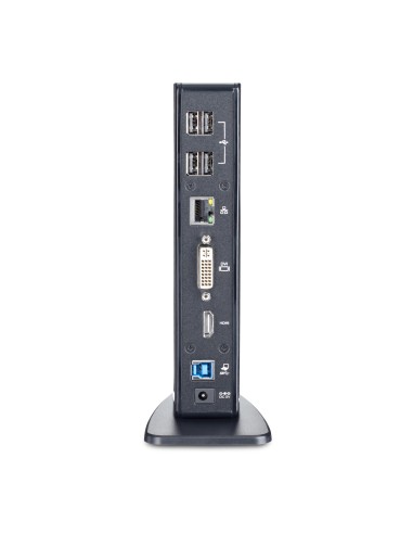 Docking Station USB 3.0 de 2 Monitores para Portátil - HDMI y DVI/VGA - Hub Ladrón 6x USB-A - GbE - Audio - Replicador de Puert