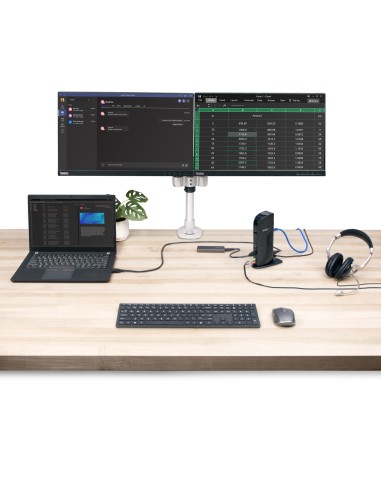 Docking Station USB 3.0 de 2 Monitores para Portátil - HDMI y DVI/VGA - Hub Ladrón 6x USB-A - GbE - Audio - Replicador de Puert