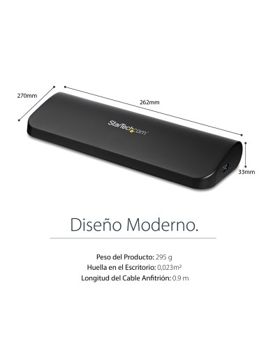 Docking Station USB 3.0 de 2 Monitores para Portátil - HDMI/DVI/VGA - Hub Ladrón 3x USB-A - GbE - Audio - Replicador de Puertos