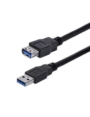 Cable 1m Extensión Alargador USB 3.0 SuperSpeed - Macho a Hembra USB A - Extensor - Negro