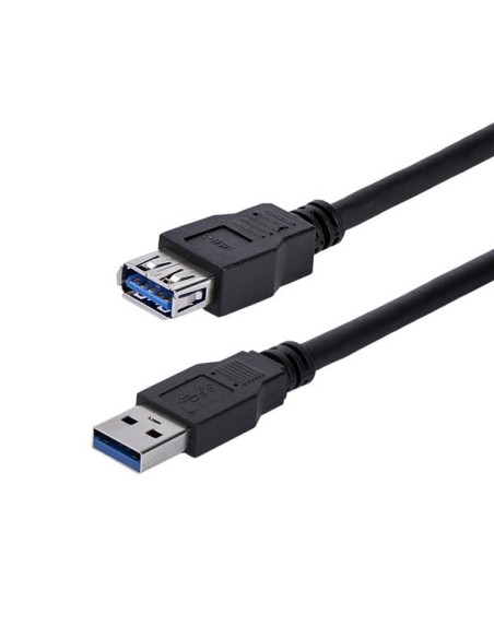 Cable 1m Extensión Alargador USB 3.0 SuperSpeed - Macho a Hembra USB A - Extensor - Negro
