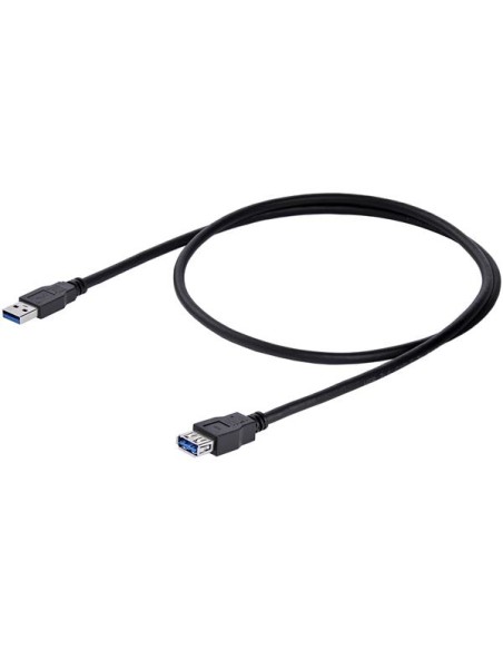 Cable 1m Extensión Alargador USB 3.0 SuperSpeed - Macho a Hembra USB A - Extensor - Negro