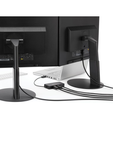 Mini Dock USB 3.0 - Docking Station USB-A para 2 Monitores - DisplayPort 4K de 60Hz y Red Ethernet Gigabit - con Cable de 30cm 