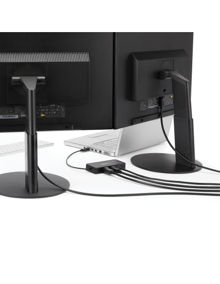 Mini Dock USB 3.0 - Docking Station USB-A para 2 Monitores - DisplayPort 4K de 60Hz y Red Ethernet Gigabit - con Cable de 30cm 