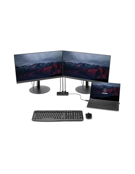 Mini Dock USB 3.0 - Docking Station USB-A para 2 Monitores - DisplayPort 4K de 60Hz y Red Ethernet Gigabit - con Cable de 30cm 