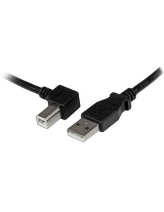 Cable Adaptador USB 1m para Impresora Acodado - 1x USB A Macho - 1x USB B Macho en Ángulo Izquierdo 2