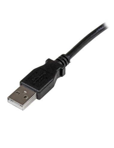 Cable Adaptador USB 1m para Impresora Acodado - 1x USB A Macho - 1x USB B Macho en Ángulo Izquierdo