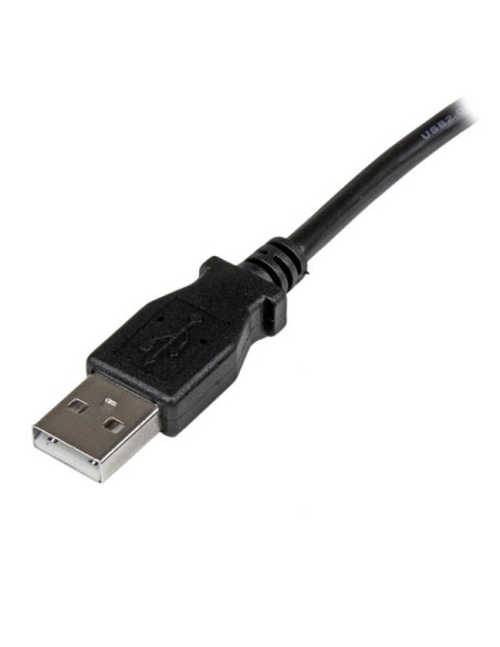 Cable Adaptador USB 1m para Impresora Acodado - 1x USB A Macho - 1x USB B Macho en Ángulo Izquierdo