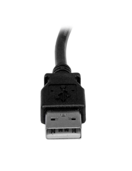 Cable Adaptador USB 1m para Impresora Acodado - 1x USB A Macho - 1x USB B Macho en Ángulo Izquierdo