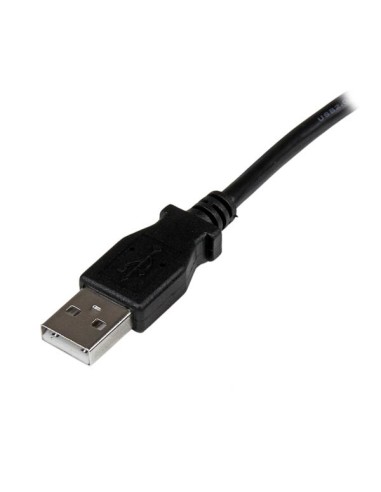 Cable Adaptador USB 1m para Impresora Acodado - 1x USB A Macho - 1x USB B Macho en Ángulo Derecho
