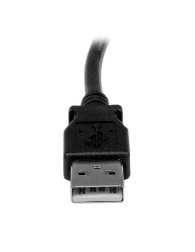Cable Adaptador USB 2m para Impresora Acodado - 1x USB A Macho - 1x USB B Macho en Ángulo Derecho