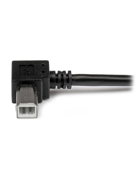 Cable Adaptador USB 2m para Impresora Acodado - 1x USB A Macho - 1x USB B Macho en Ángulo Derecho