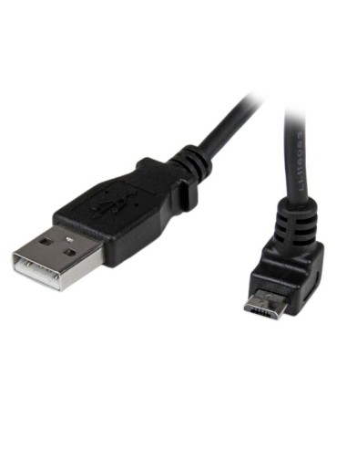Cable Adaptador 1m USB A Macho a Micro USB B Macho Acodado en Ángulo hacia Arriba para Teléfono Móvil