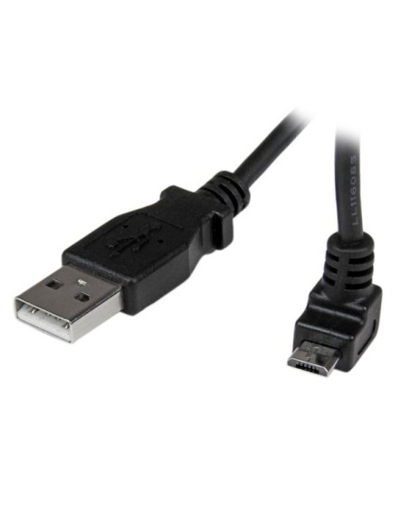Cable Adaptador 1m USB A Macho a Micro USB B Macho Acodado en Ángulo hacia Arriba para Teléfono Móvil