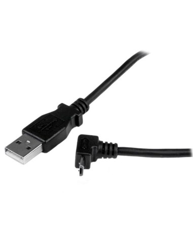 Cable Adaptador 1m USB A Macho a Micro USB B Macho Acodado en Ángulo hacia Arriba para Teléfono Móvil
