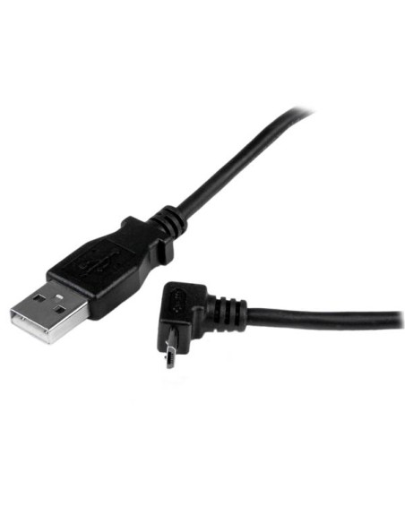 Cable Adaptador 1m USB A Macho a Micro USB B Macho Acodado en Ángulo hacia Arriba para Teléfono Móvil