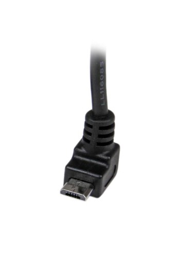 Cable Adaptador 1m USB A Macho a Micro USB B Macho Acodado en Ángulo hacia Arriba para Teléfono Móvil