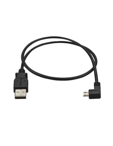 Cable de 0,5m Micro USB Acodado a la Izquierda para Carga y Sincronización de Smartphones o Tablets