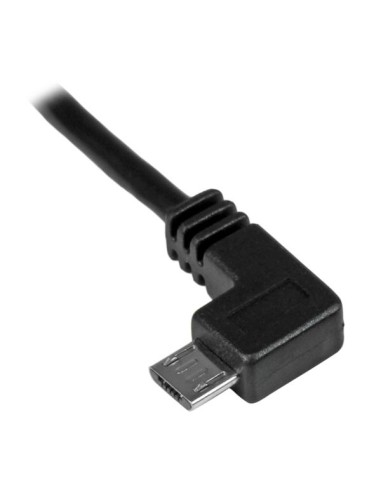 Cable de 0,5m Micro USB Acodado a la Izquierda para Carga y Sincronización de Smartphones o Tablets