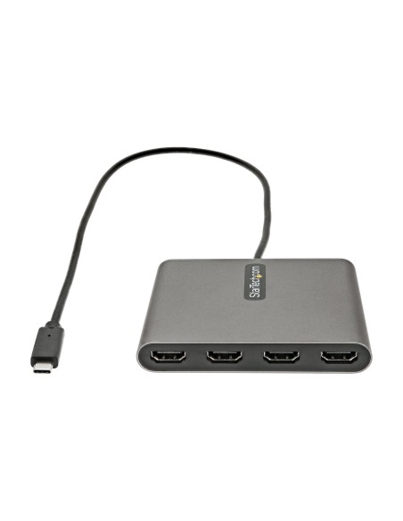 Adaptador USB-C a 4 Puertos HDMI - Tarjeta Gráfica y de Vídeo Externa - Dongle Llave USB Tipo C a 4x HDMI - 1080p a 60Hz - Conv