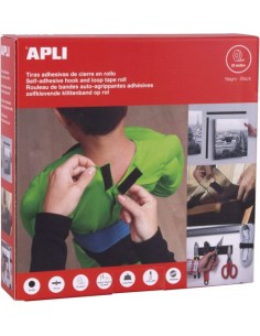 CREMALLERA TEXTIL AUTOADHESIVA 2CMX25M NEGRO