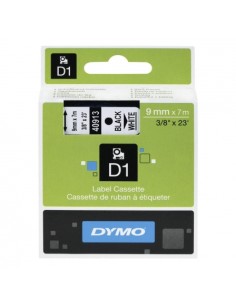 CINTA DYMO D1 9MMX7M NEGRO SOBRE BLANCO POLIESTER