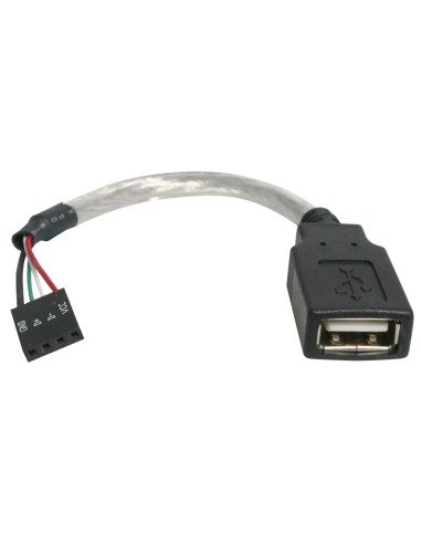 Cable de 15cm Adaptador Extensor USB 2.0 a IDC 4 pines - Conector a Placa Base - Hembra a Hembra