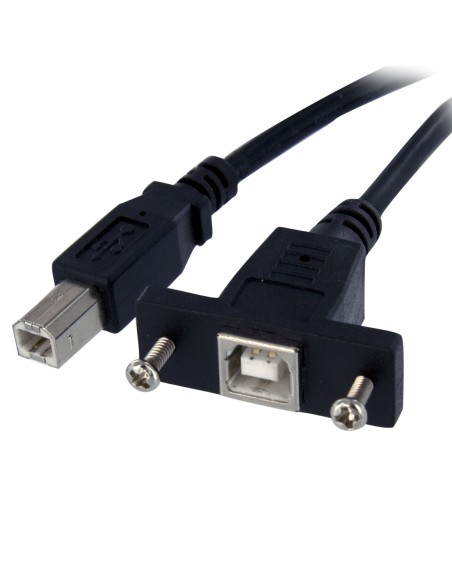 Cable USB de Montaje en Panel USB B a USB B de 30cm - Hembra a Macho