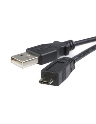 Cable Adaptador de 1m USB A Macho a Micro USB B Macho para Teléfono Móvil Carga y Datos - Negro