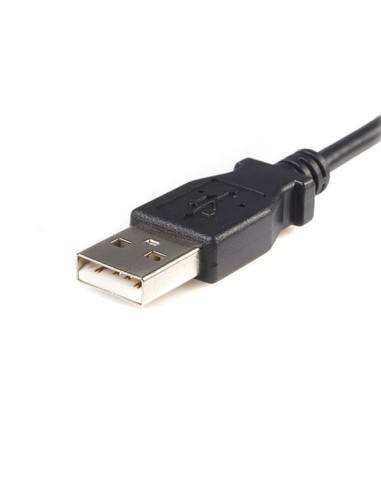 Cable Adaptador de 2m USB A Macho a Micro USB B Macho para Teléfono Móvil Carga y Datos - Negro