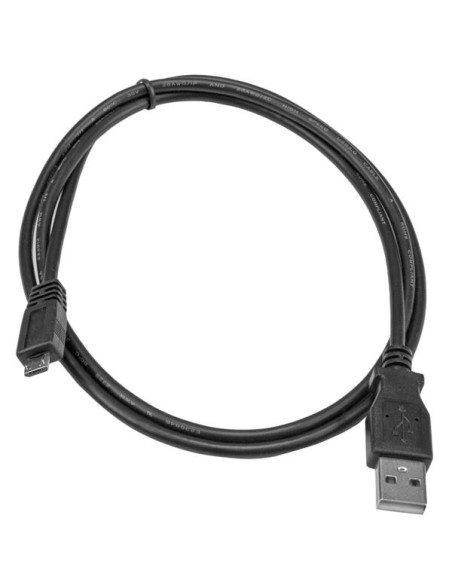 Cable Adaptador de 2m USB A Macho a Micro USB B Macho para Teléfono Móvil Carga y Datos - Negro
