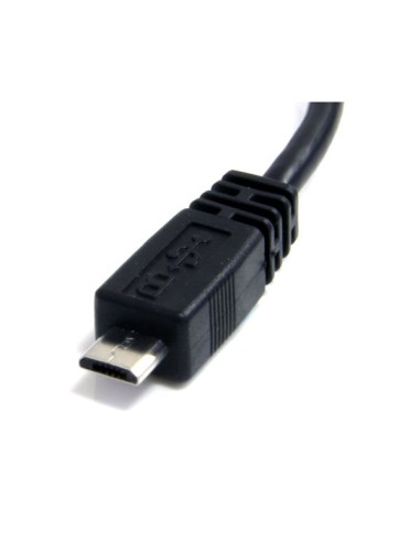 Cable Adaptador de 15cm USB A Macho a Micro USB B Macho para Teléfono Móvil Carga y Datos - Negro