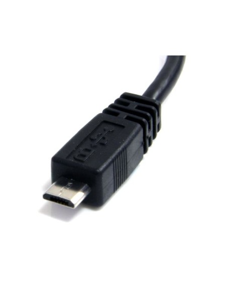 Cable Adaptador de 15cm USB A Macho a Micro USB B Macho para Teléfono Móvil Carga y Datos - Negro