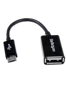 Cable Adaptador de 12cm Micro USB Macho a USB A Hembra OTG para Tablets Smartphones - Negro 2